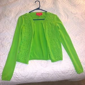 Preppy Green Lilly Pulitzer Cardigan